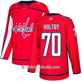 Män Ishockey Washington Capitals Tröja Braden Holtby 70 Adidas 2017-2018 Röd Authentic